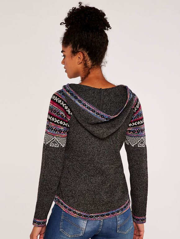 Hooded Fair Isle Jumper