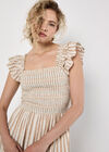 Stripe Sparkle Midi Dress, Stone, large