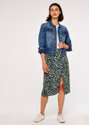 Brush Spot Wrap Skirt, Green, large