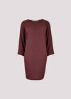 Ribbed Cocoon Mini Dress, Burgundy, large
