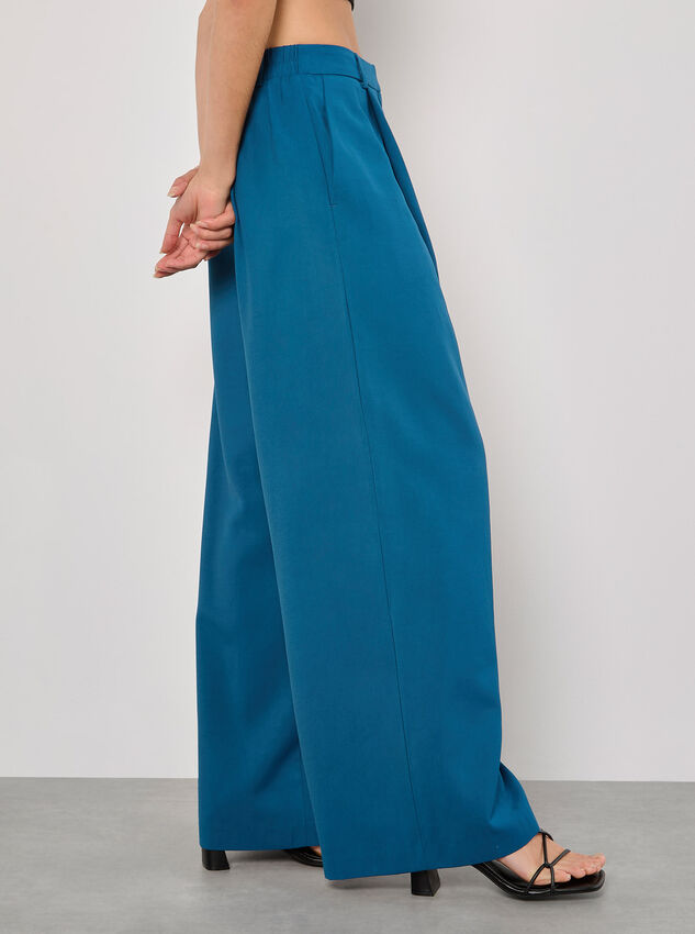 Soft Tailored Wide Leg Trousers, Teal, large