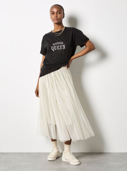 Sparkle Mesh Tulle Skirt