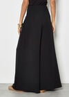 Textured Cotton Wide-Leg Trousers, Black, large