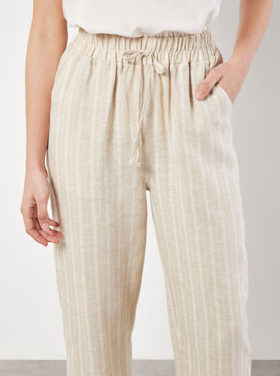 Linen Blend Stripe Joggers