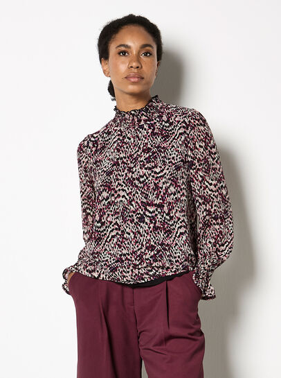 Animal Print Chiffon Top
