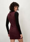 Denim Shift Mini Dress, Burgundy, large
