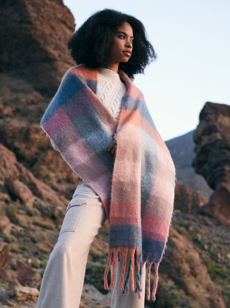 Check Colour Block Scarf