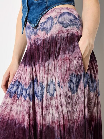Tie Dye Stripe Crinkle Palazzo Trousers