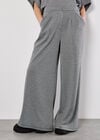 Wide Leg Dogtooth Trousers, Black, large