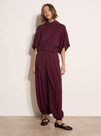 Roll Neck Ribbed Cape