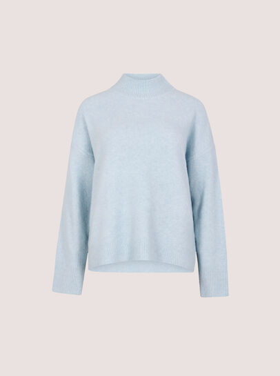 Boucl&eacute; Knit Mock Neck Jumper