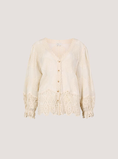 Embroidered Daisies Lace Blouse