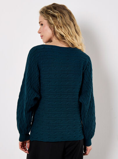 Cable Stripe Batwing Aran Jumper