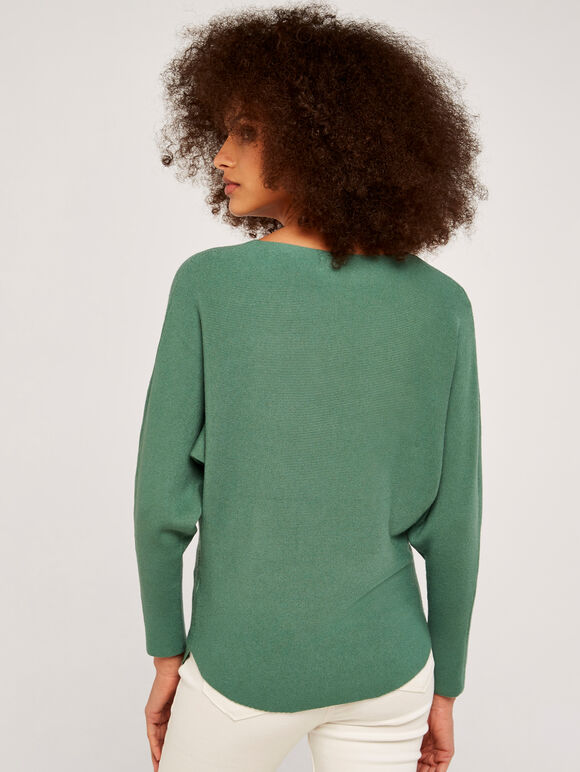 Clean Look Batwing Jumper, Teal, large
