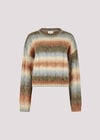 Boxy Space Dye Cable Jumper, Coral, large
