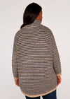 Curve High Neck Stripe Boucle Jumper, Grey, large