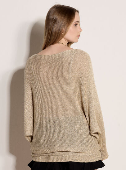 Gold Shimmer Open Knit Jumper