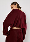 Soft Ribbed Crop Top, Burgundy, large