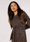 Chevron Mini Dress, Brown, large