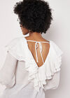 Ruffle Collar Blouse, White, large