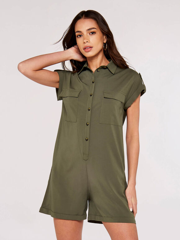 Utility Casa Playsuit, Khaki, large