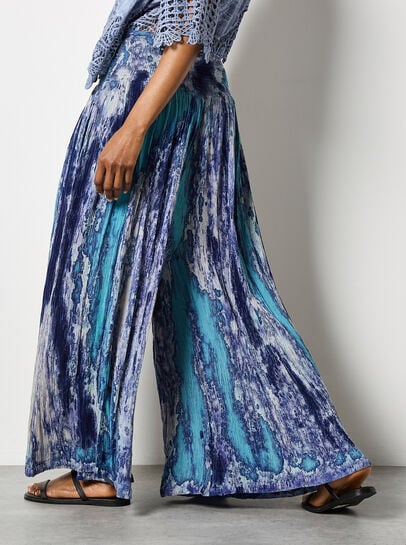 Tie Dye Crinkle Palazzo Trousers