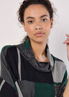 Oversized Colour Block Knit Top, Green, large