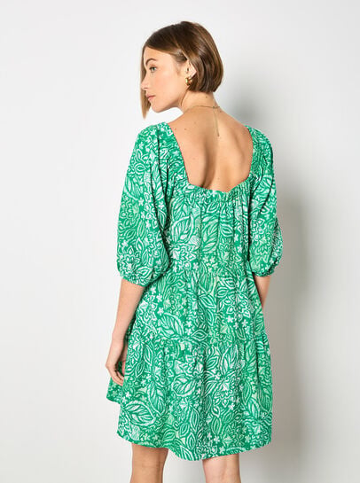 Floral Print Tiered Mini Dress