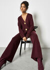 Soft Knit Wide Leg Trousers, Burgundy, large