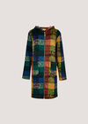 Colourful Check Hooded Coatigan, Orange, large