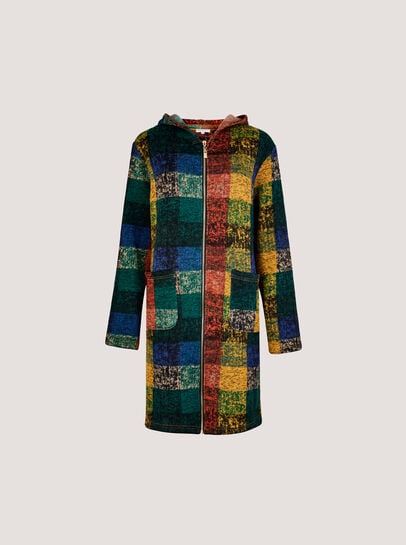 Colourful Check Hooded Coatigan