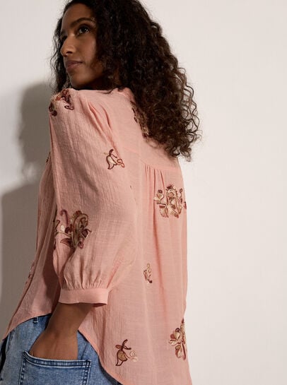 Floral Paisley Embroidered Blouse