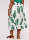 Curve Palm Print Skirt, White, large