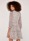 Floral Ruffle Tiered Dress, Cream, large