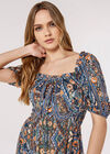 Diamond Paisley Midi Dress, Blue, large