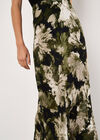 Painterly Floral Slip Maxi Skirt, Khaki, large