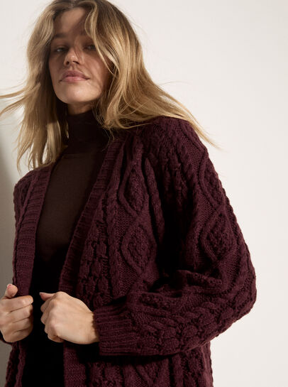 Chunky Cable Knit Longline Cardigan