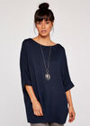 Soft Touch Batwing Top, Navy, large