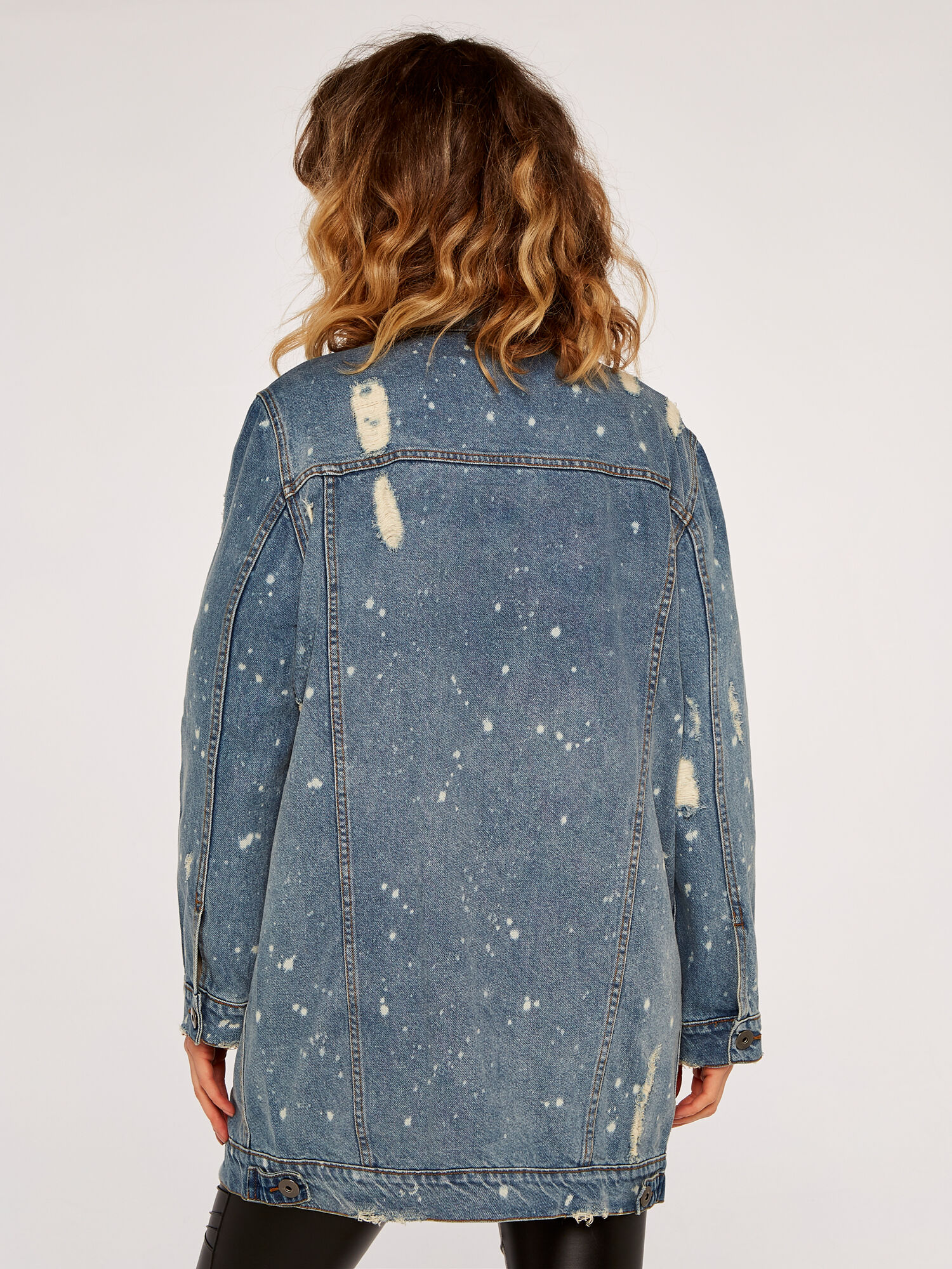 Denim Splash Jacket Apricot Clothing