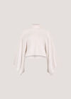 Mock Neck Cape Jumper, White, large