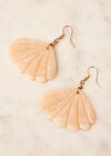 Shell Drop Earrings, Stone, large