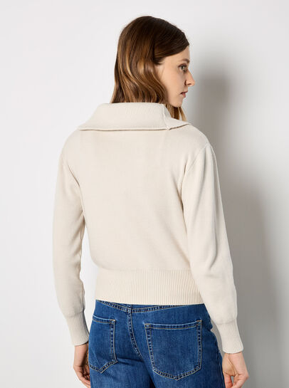 Double Zip Ribbed Knit Cardigan