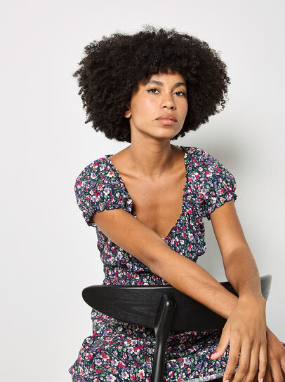 Ditsy Floral Milkmaid Midi Dress