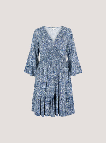 Metallic Dobby Paisley Mini Dress
