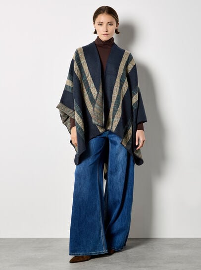 Bold Stripe Blanket Cape