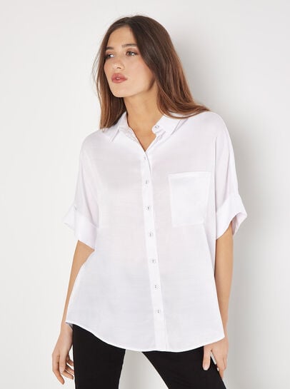 Relaxed-Fit Satin Shirt