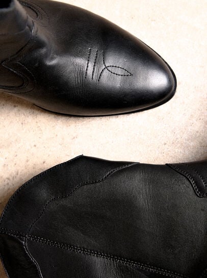 Short Leather Cowboy Boots