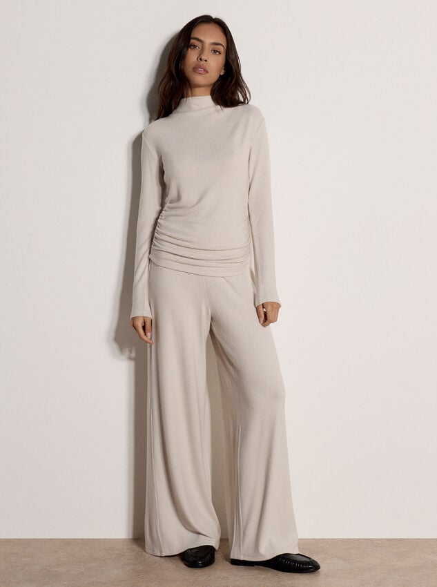 Soft-Touch Wide-Leg Trousers, Stone, large