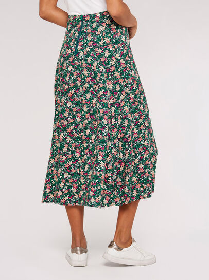 Ditsy Floral Print Midi Skirt