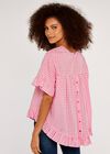 Gingham Ruffle Top, Pink, large